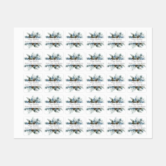 Festive Evergreen Kerst sticker (Vel)