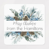 Festive Evergreen Kerst sticker (Design 2)