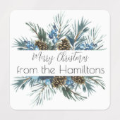 Festive Evergreen Kerst sticker (Design 1)