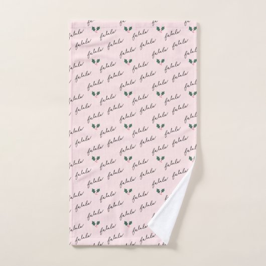 Festive Fala Kerstmis  Roze Retro Van Bad Handdoek (Handdoek)