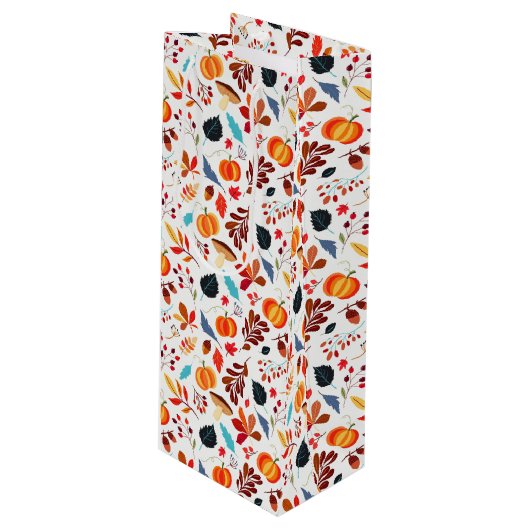 Festive Fall Colors Wijn Cadeautas (Voorkant Gekanteld)