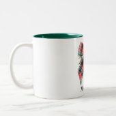 Festive Family Name Mug – Christmas Bow Accent Tweekleurige Koffiemok (Links)