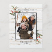 Festive Farmhouse Merry-kerstfoto Feestdagenkaart (Voorkant)