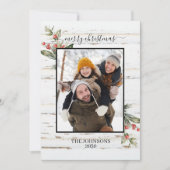 Festive Farmhouse Merry Kerstmis foto Feestdagenkaart (Voorkant)