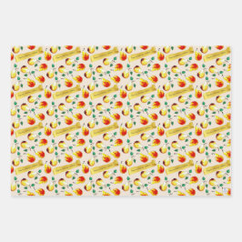 Festive Farmhouse Pears Boho Christmas Kitchen Inpakpapier Vel