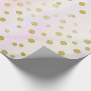 Festive Faux Gold Confetti op Paarse Waterverf Cadeaupapier