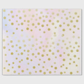 Festive Faux Gold Confetti op Paarse Waterverf Cadeaupapier (Vlak)