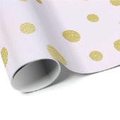 Festive Faux Gold Confetti op Paarse Waterverf Cadeaupapier (Rol Hoek)