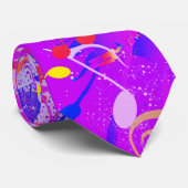 Festive Faux Neon Paint Splatter met Muzieknoten Stropdas (Opgerold)