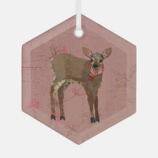 FESTIVE FAWN GLAS ORNAMENT