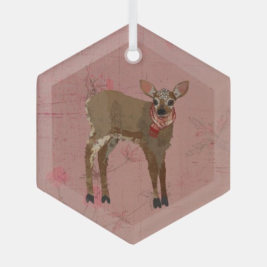 FESTIVE FAWN GLAS ORNAMENT (Voorkant)