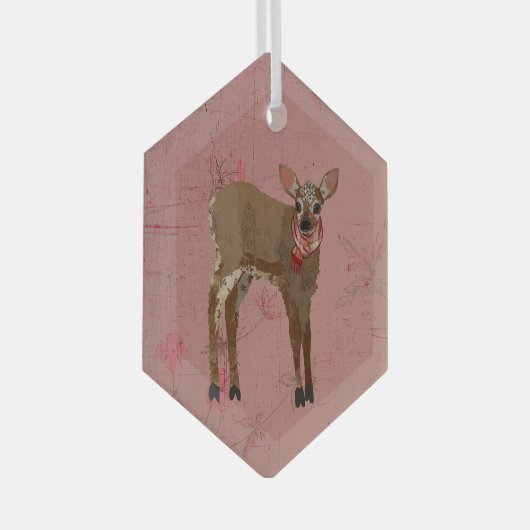 FESTIVE FAWN GLAS ORNAMENT (Voorkant Rechts)