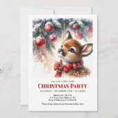 Festive fawn snowy forest cozy winter Christmas  Kaart (Voorkant)