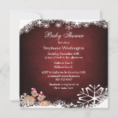 Festive Fawns Twins kerstBaby shower Kaart (Achterkant)