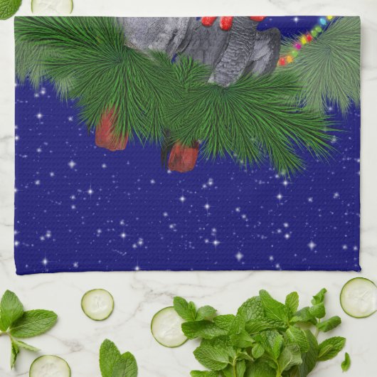 Festive Featherballen Kitchen Towel Theedoek (Gevouwen)
