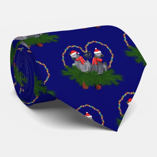 Festive Featherballen Stropdas (marine) (Opgerold)