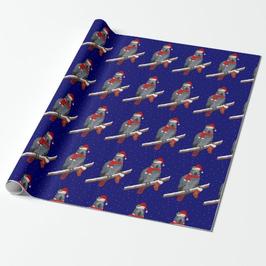 Festive Feathers Wrapping Paper Cadeaupapier (Uitgerold)