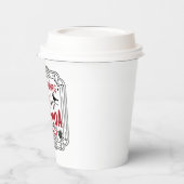 Festive-feest met warme cacao papieren bekers (Links)