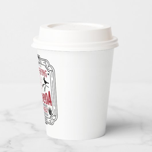 Festive-feest met warme cacao papieren bekers (Links)