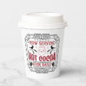 Festive-feest met warme cacao papieren bekers (Voorkant)