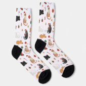 Festive Feline Christmas Holiday Pattern Socks Sokken (Rechts)