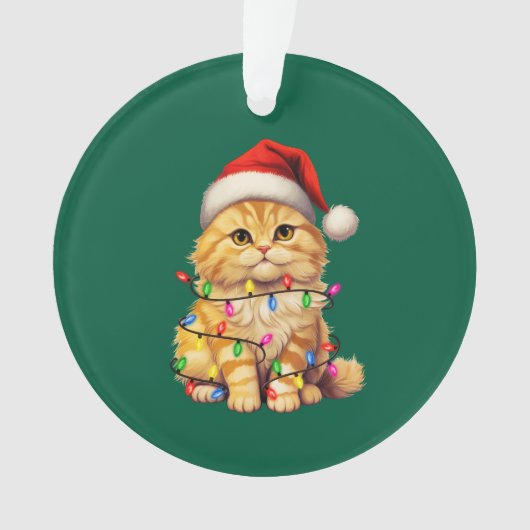 Festive Feline Christmas Ornament  (voorkant)