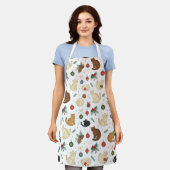 Festive Feline Christmas Pattern Apron Schort (Gedragen)