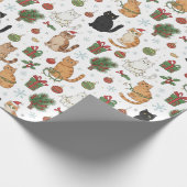 Festive Felines Christmas Wrapping Paper Cadeaupapier (Hoek)