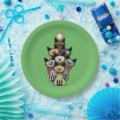 Festive Felines Kerstmis Papieren Bordje (Feest)