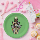 Festive Felines Kerstmis Papieren Bordje (Feest)