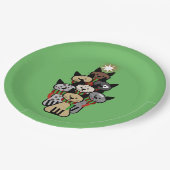 Festive Felines Kerstmis Papieren Bordje (Gekanteld)