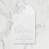 Festive Fern Typography Merry Kerstry Cadeaulabels (Voorkant)