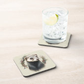 Festive Ferret Winter Feestdagen/kerstOnderzetters Bier Onderzetter (Rechterzijde)
