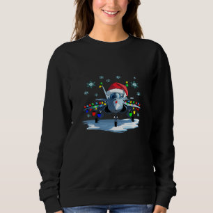 Festive Fighter Jet Kerst T-shirt — Santa Hoed