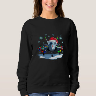 Festive Fighter Jet Kerst T-shirt — Santa Hoed