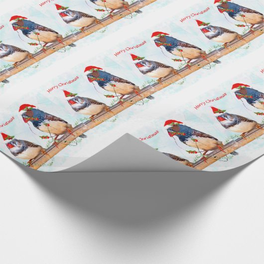 Festive Finches Wrapping Paper Cadeaupapier (Hoek)