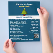 Festive Fir Tree Design, kerstboomverkoop Flyer (Hand)