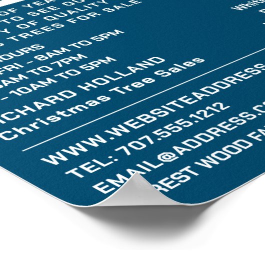 Festive Fir Tree Design, kerstboomverkoop Poster (Hoek)