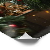 Festive fir trees decorated with garlands perfect poster (Hoek)