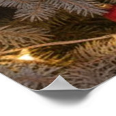 Festive fir trees decorated with garlands  poster (Hoek)