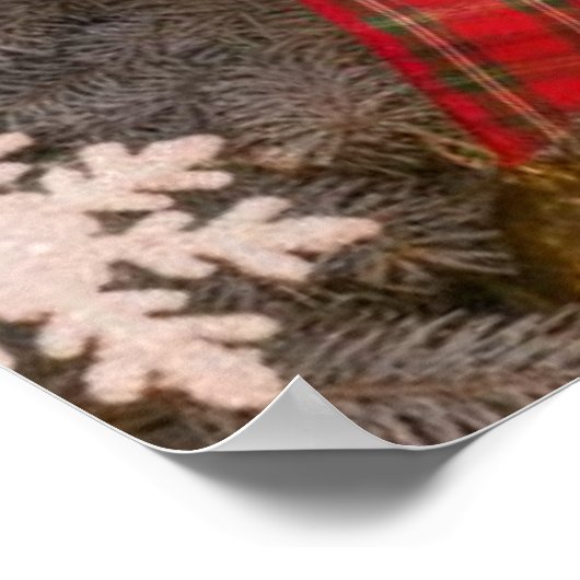 Festive fir trees decorated with garlands  poster (Hoek)