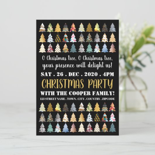 Festive Fir Trees, kerstfeest Aankondiging (Staand voorkant)