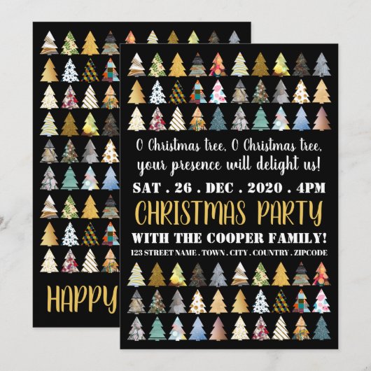 Festive Fir Trees, kerstfeest Aankondiging (Voorkant / Achterkant)