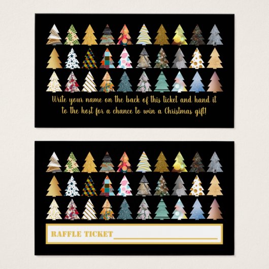 Festive Fir Trees, kerstfeest Raffle Ticket Visitekaartje (Voorkant /achterkant)