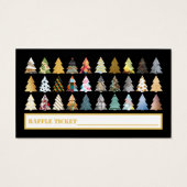 Festive Fir Trees, kerstfeest Raffle Ticket Visitekaartje (Achterkant)