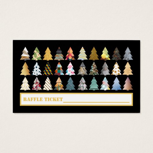 Festive Fir Trees, kerstfeest Raffle Ticket Visitekaartje (Achterkant)