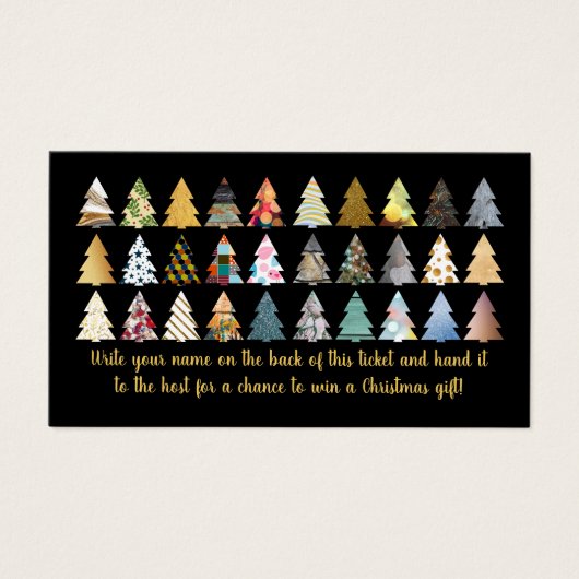 Festive Fir Trees, kerstfeest Raffle Ticket Visitekaartje (Voorkant)