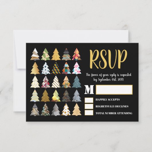 Festive Fir Trees, kerstfeest RSVP (Voorkant)