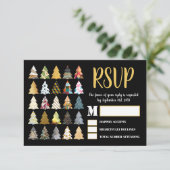 Festive Fir Trees, kerstfeest RSVP Kaartje (Staand voorkant)
