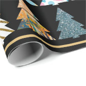 Festive Fir Trees, Kerstmis Cadeaupapier (Rol Hoek)